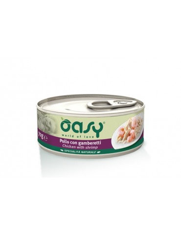 OASY CAT SPECIALITA' LATTINA POLLO CON GAMBERETTI 70GR