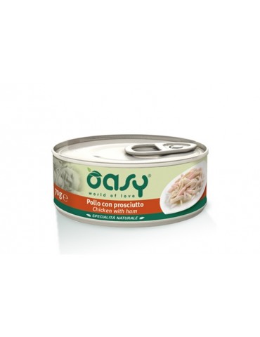 OASY CAT SPECIALITA' LATTINA POLLO CON PROSCIUTTO 70GR