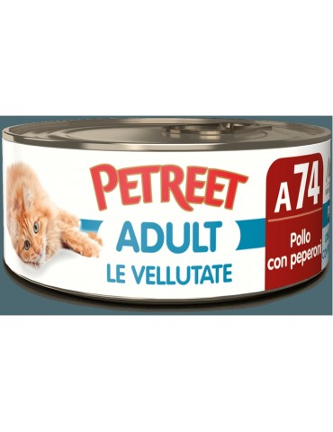 PETREET VELLUTATE A74 POLLO E PEPERONI 70GR