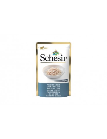 SCHESIR CAT BUSTA JELLY ADULT POLLO CON NASELLO 85GR