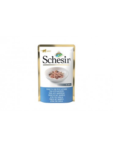 SCHESIR CAT BUSTA JELLY ADULT TONNETTO E PESCE AZZURRO 85GR