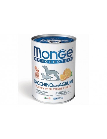 MONGE MONOPROTEICO TACCHINO RISO E AGRUMI  400GR