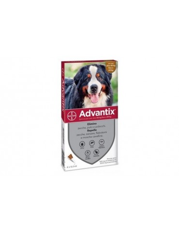 ADVANTIX SPOT ON ANTIPARASSITARIO PER CANI 40-60 KG 4 PIPETTE